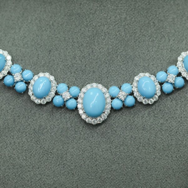 #267 Fashionable and high-end 925 silver niche design blue ladies' Necklace - Image 3