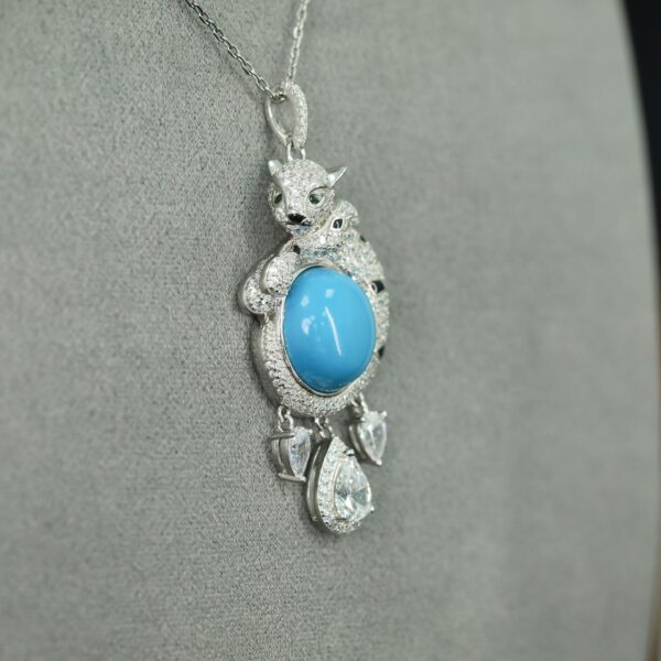 #240 Fashionable and high-end 925 silver niche blue Pine versatile Girls' necklace - Image 5