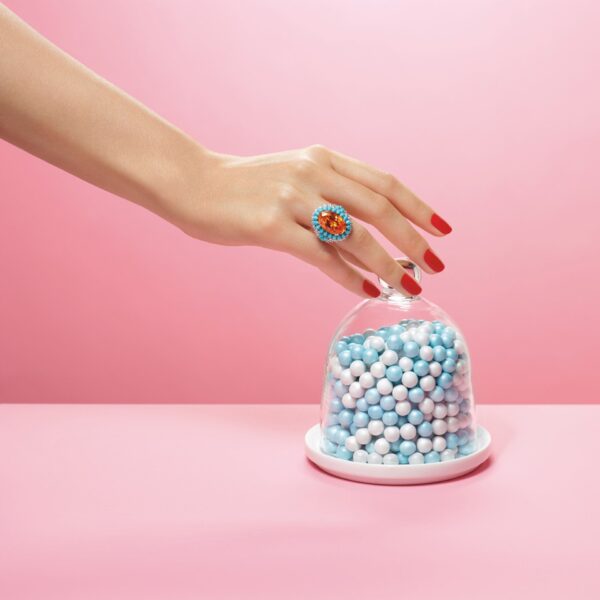 #254 Fashionable and High-end 925 Silver Niche design candy Shape Girls' Ring - Image 8