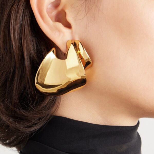 #303 Retro Heavy Industry New Niche High-end irregular ear Clip earrings - Image 9