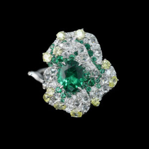 #256 Fashionable and high-end 925 silver niche design flower-shaped girls' ring
