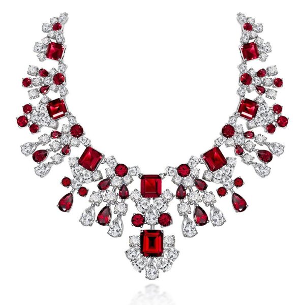 #304 925silver symmetrical sunflower Geometric 8.5ct high-carbon diamond Necklace - Image 3