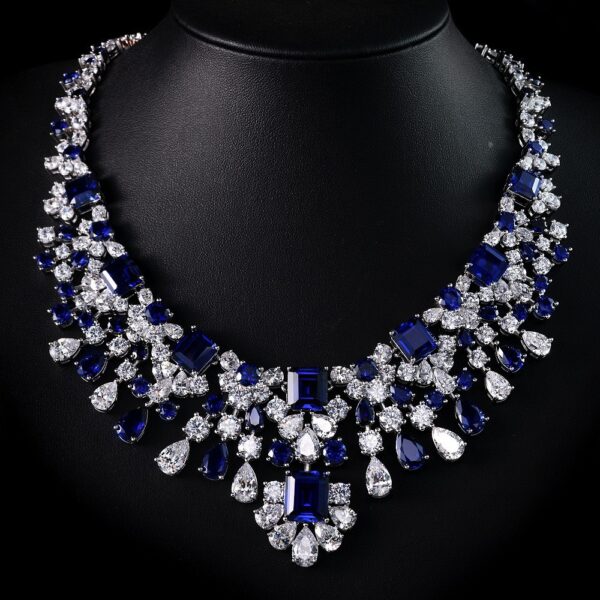#304 925silver symmetrical sunflower Geometric 8.5ct high-carbon diamond Necklace - Image 10