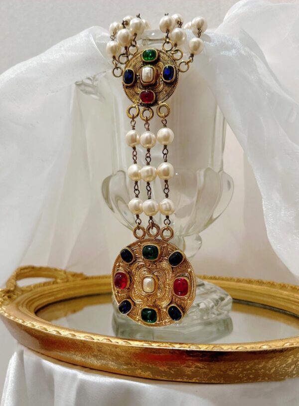 #295 Fashionable and high-end retro exaggerated pearl necklace - Image 2