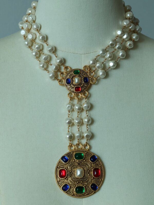 #295 Fashionable and high-end retro exaggerated pearl necklace - Image 6