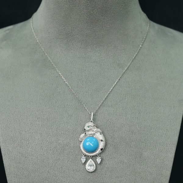 #240 Fashionable and high-end 925 silver niche blue Pine versatile Girls' necklace - Image 2