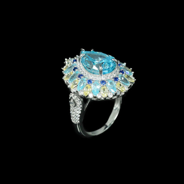 #244 Fashionable and High-end 925 silver Niche design snowflake-shaped girls' ring - Image 2