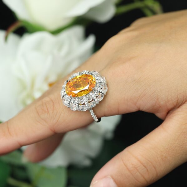 #255 Fashionable and high-end 925 silver niche design oval girls' ring - Image 2