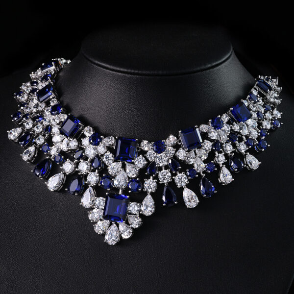 #304 925silver symmetrical sunflower Geometric 8.5ct high-carbon diamond Necklace - Image 11