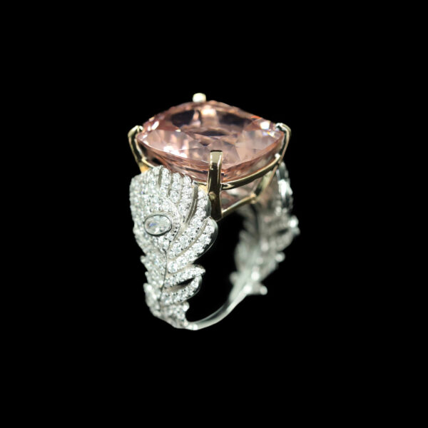#183 Fashionable, high-end and elegant jewelry Pink ring for girls - Image 2