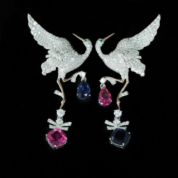 #192 Fashionable, high-end and elegant Crane Lady Earrings - Image 2