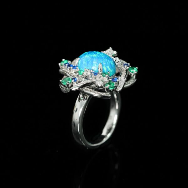 #246 Fashionable and high-end 925 silver niche design exquisite girls' ring - Image 3