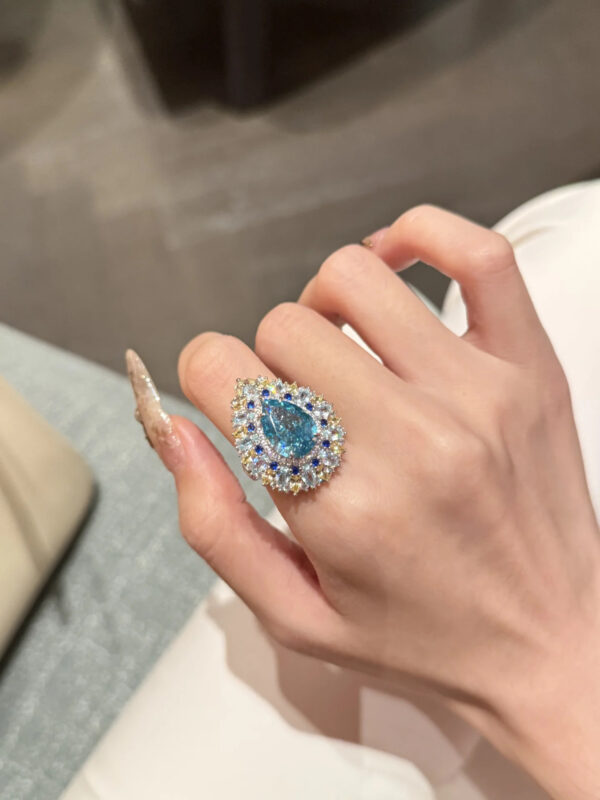 #244 Fashionable and High-end 925 silver Niche design snowflake-shaped girls' ring - Image 4