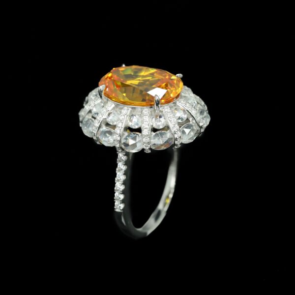 #255 Fashionable and high-end 925 silver niche design oval girls' ring - Image 4