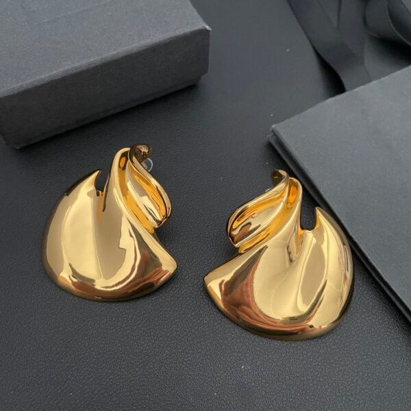 #303 Retro Heavy Industry New Niche High-end irregular ear Clip earrings - Image 4