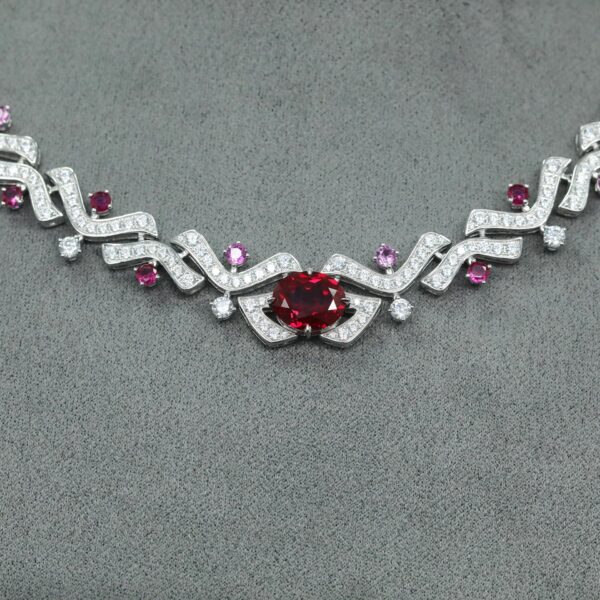 #252 Fashionable and high-end 925 silver niche design Versatile red girls' necklace - Image 4