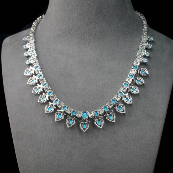 #241 Fashionable and high-end 925 silver, niche blue pine, unique geometric, versatile girls' bracelet and necklace - Image 3