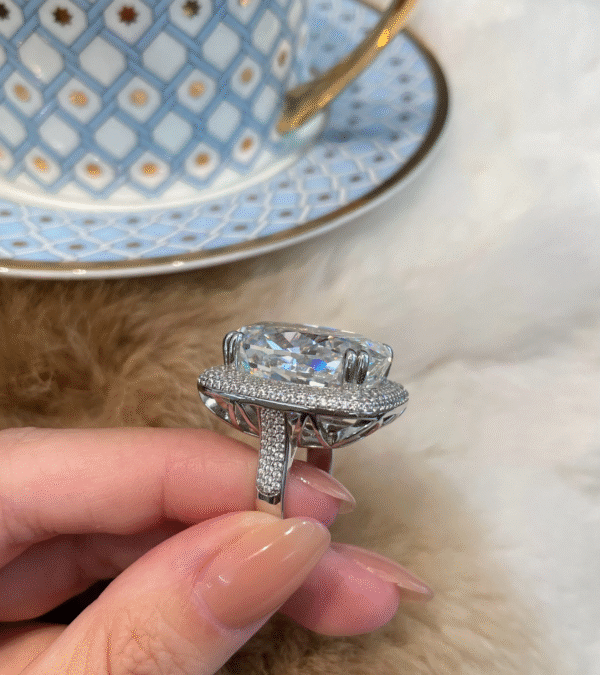 #225 S925 Silver Fashion High-end 40ct Banquet Wedding Ring - Image 9