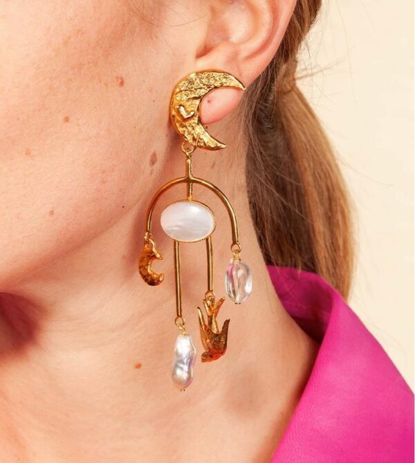 #310 Stylish and High-end Retro Gold Baroque earrings