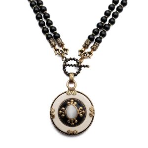 #314 Stylish and High-end retro black agate necklace
