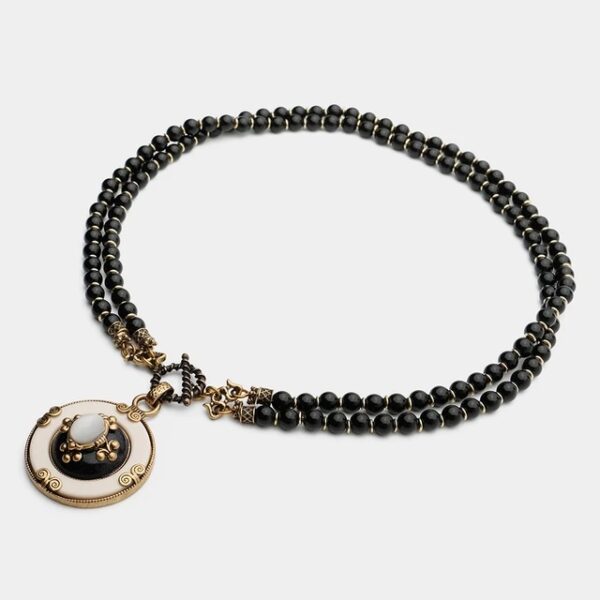 #314 Stylish and High-end retro black agate necklace - Image 5