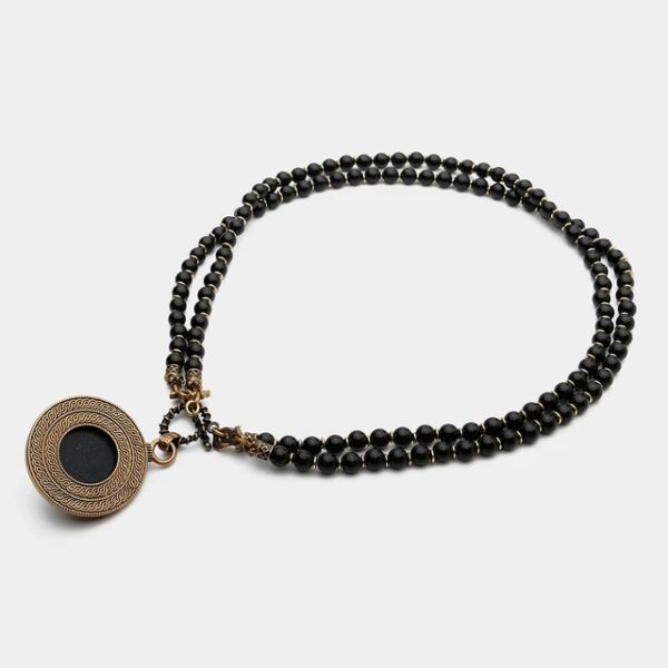 #314 Stylish and High-end retro black agate necklace - Image 6