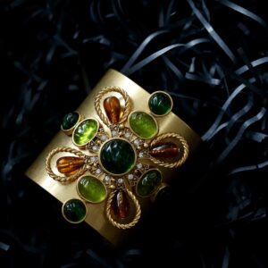 #315 Stylish and High-end Retro brass Glass bracelet