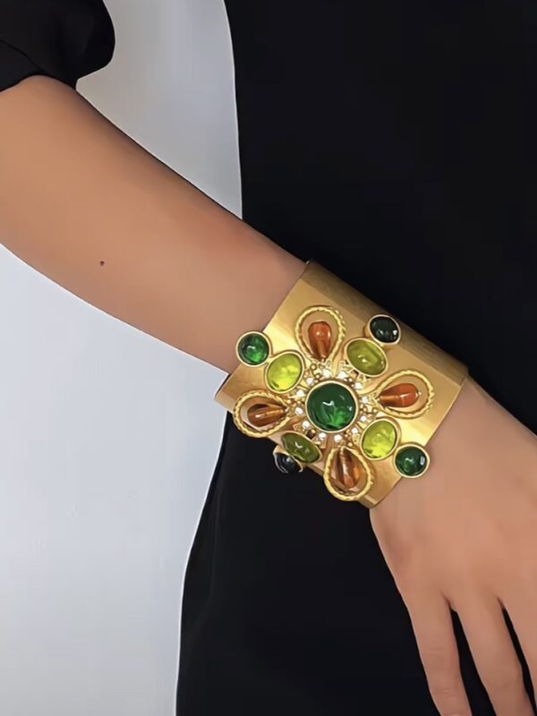 #315 Stylish and High-end Retro brass Glass bracelet - Image 10