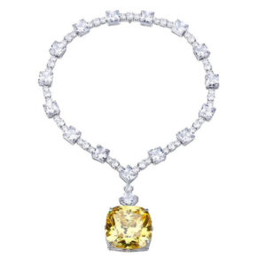 #218 S925 silver Fengfang goose yellow 30*30ct high-carbon diamond wedding necklace for ladies