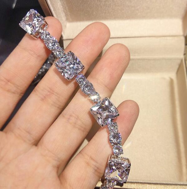 #218 S925 silver Fengfang goose yellow 30*30ct high-carbon diamond wedding necklace for ladies - Image 6