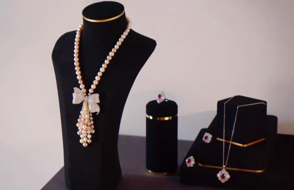 #119 8-9MM natural freshwater pearl sweater chain bow tassel 925 sterling silver set zircon long necklace - Image 4