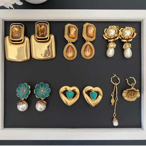 436#Fashionable new ear clip, European and American light luxury style, high-end feeling, rhinestone earrings, stage versatile accessories, women's earrings - Image 19