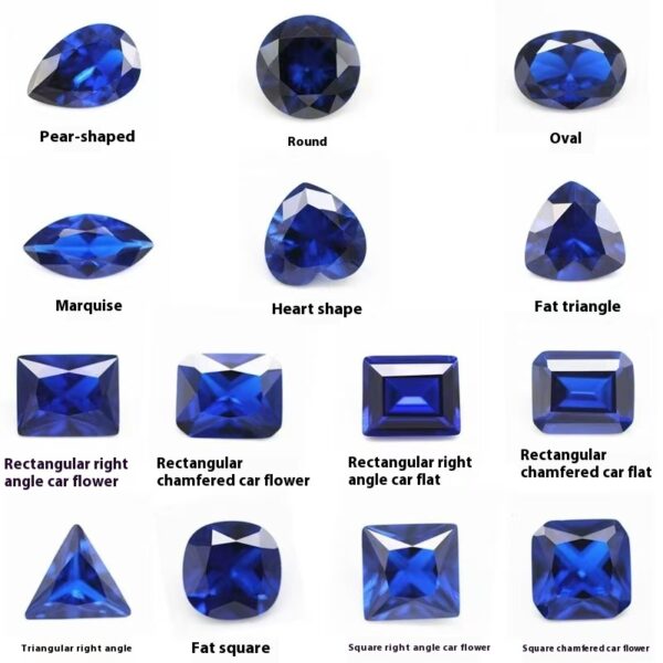 375#20.2 carats Laboratory cultivation of sapphire, royal blue ribbon, cotton wool, sapphire, natural cutting surface, bare stone - Image 8