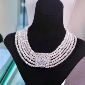 #116 Natural Pearl Necklace Bracelet Set, 925 sterling silver inlaid with zircon