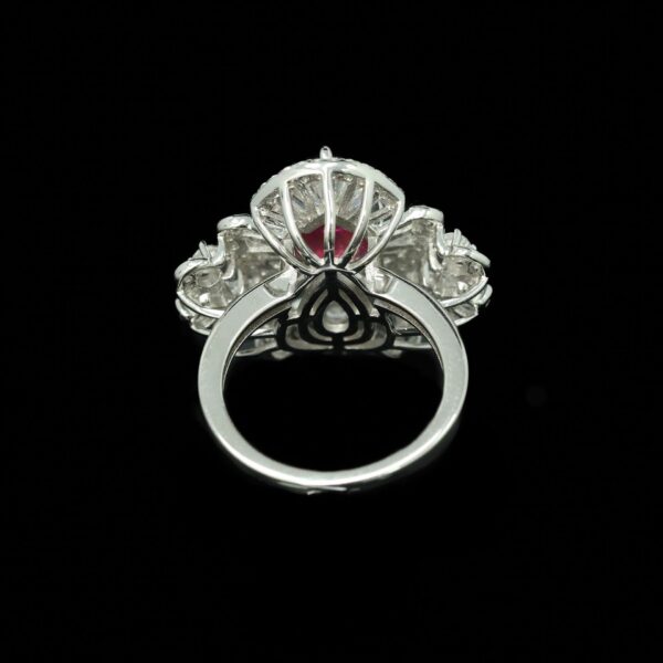 #198 925 Silver-gold-plated ring, high-carbon diamond GRC cultivated ruby girls' ring - Image 8