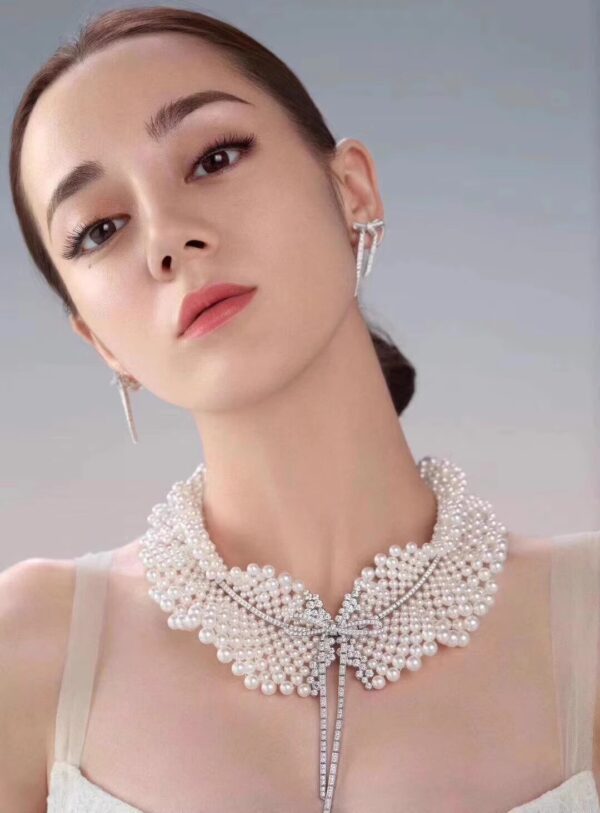 #111 925 Silver inlaid zircon natural pearl necklace, hand-woven pearl necklace - Image 9