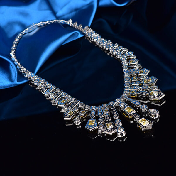 #121 S925 Silver Light Luxury Exquisite High-end high-carbon diamond necklace - Image 7