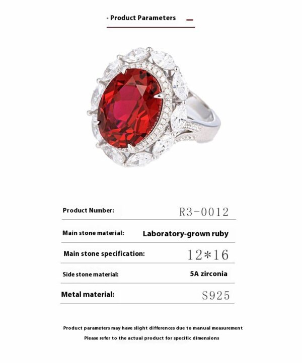 #155 S925 Silver Light Luxury, Exquisite and high-end Cultivated ruby and Sapphire ring - Image 10