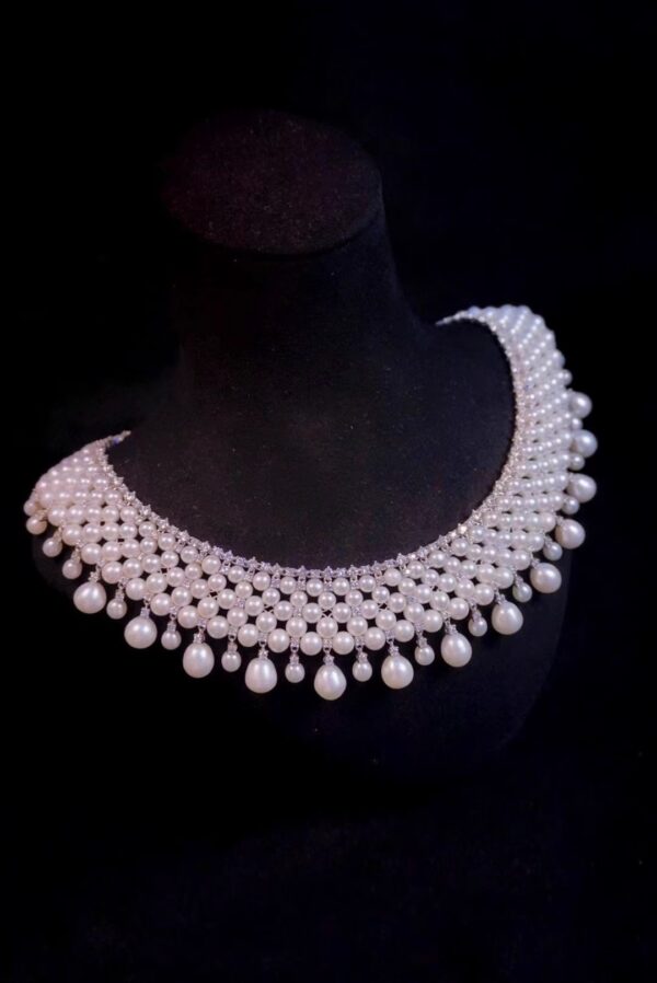 #104 Natural Freshwater Pearl Necklace 925 Silver Set Zircon Pearl Retro Necklace - Image 7