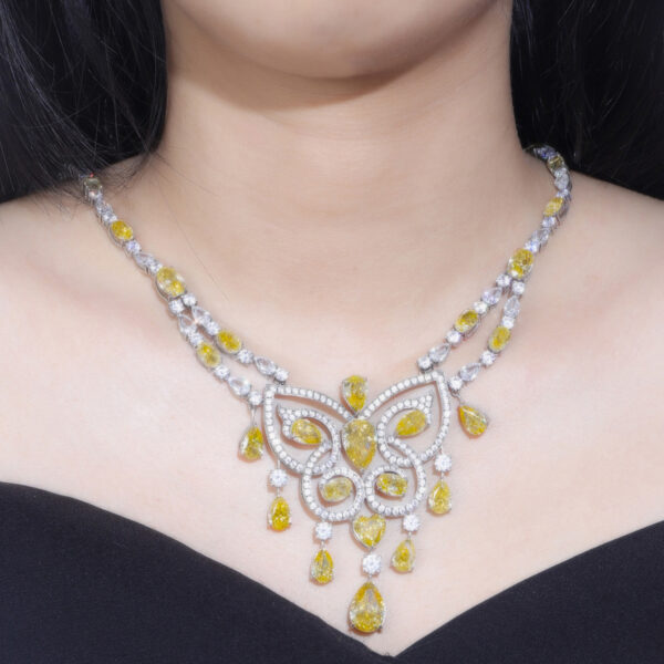 364# S925 silver laboratory-grown diamond women's evening party butterfly necklace - Image 7