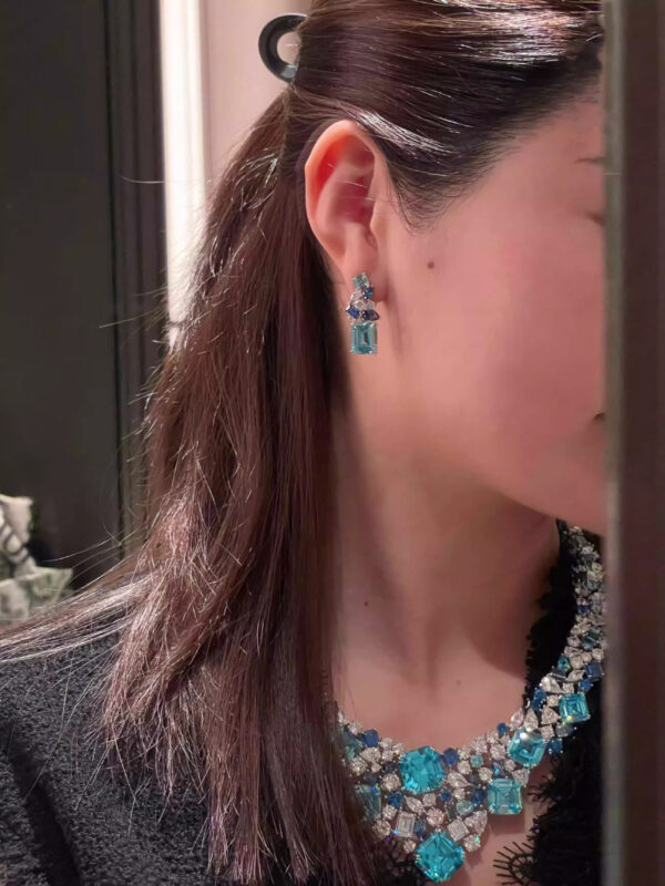 #224 Fashionable High-End Aquamarine Banquet Necklace - Image 6