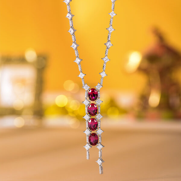 #163 S925 Silver Light Luxury Exquisite High-end Cultivated emerald necklace with chain - Image 10