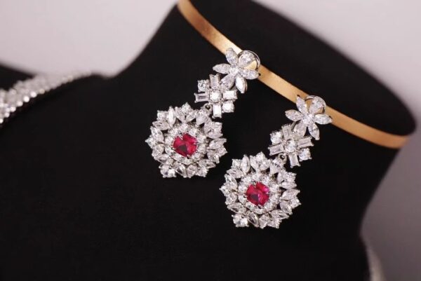 #101 925 Silver-inlaid Zircon Necklace and Earring set - Image 9