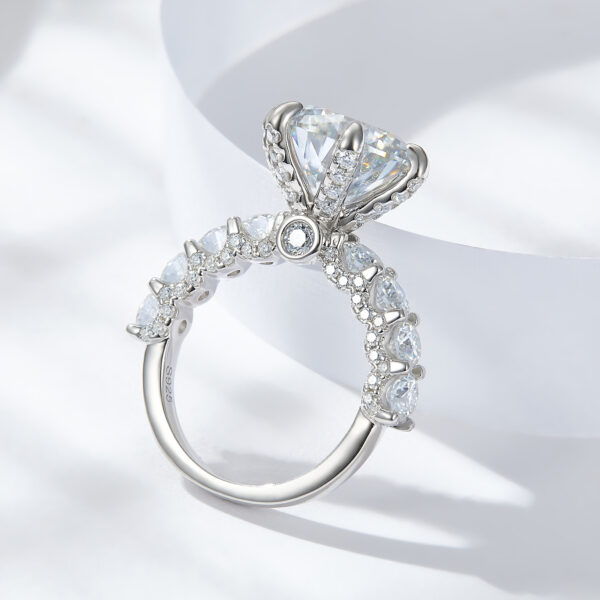 #164 Fashionable and high-end 11mm, 5-carat firework cut ring wedding ring - Image 8