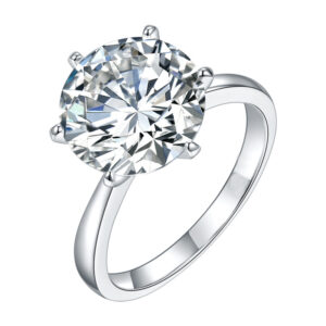 #151 S925 Silver Light Luxury Exquisite High-end 5-carat six-prong Moissan diamond wedding ring
