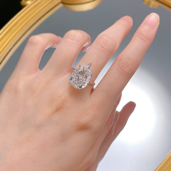 #297 New S925 Silver 8ct Geometric High-Carbon Diamond 12*18mm Women's Wedding Ring - Image 10