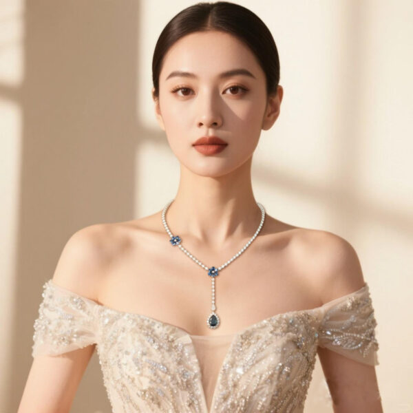 #168 Pendant chains All 925 necklaces are versatile long necklaces for girls - Image 3