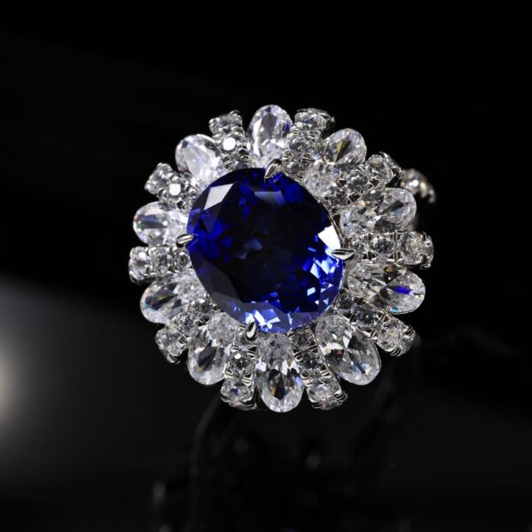 #138 S925 Silver Light Luxury, Exquisite and high-end 5-carat cultivated pink sapphire ring - Image 2