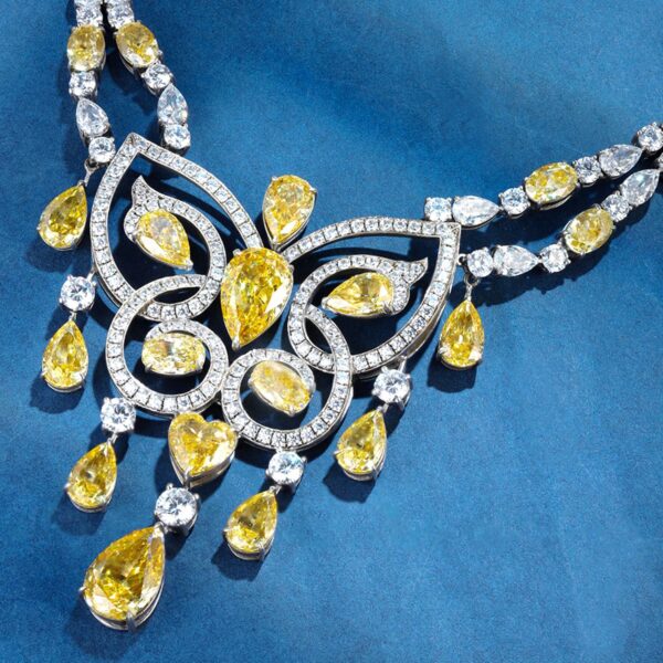 364# S925 silver laboratory-grown diamond women's evening party butterfly necklace - Image 2