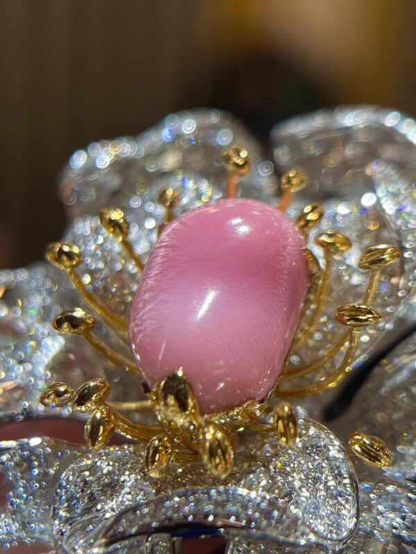 374#Gaoding Natural Conch Pearl Hole Bead Ring Pendant Dual purpose Main Stone 7.885 Carat 18k Gold with Diamond - Image 6
